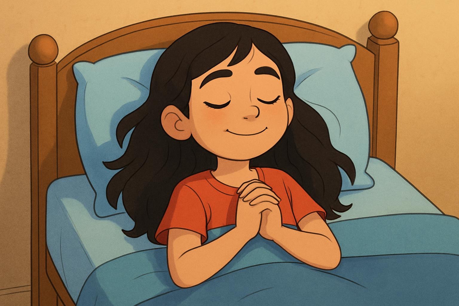 I was lying in bed praying with a contented smile